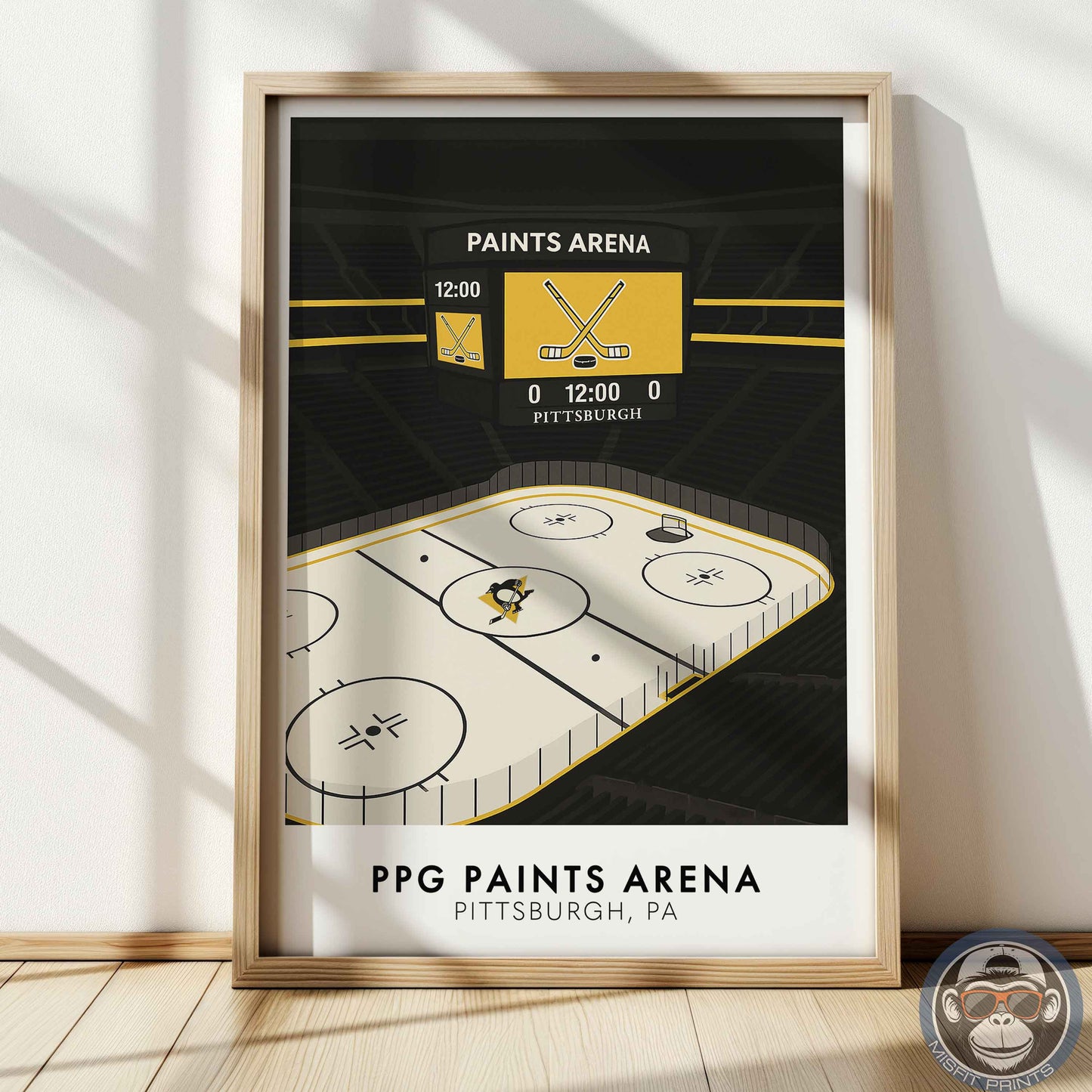 PPG Paints Arena Poster – Minimalist Pittsburgh Hockey Stadium Wall Art Print