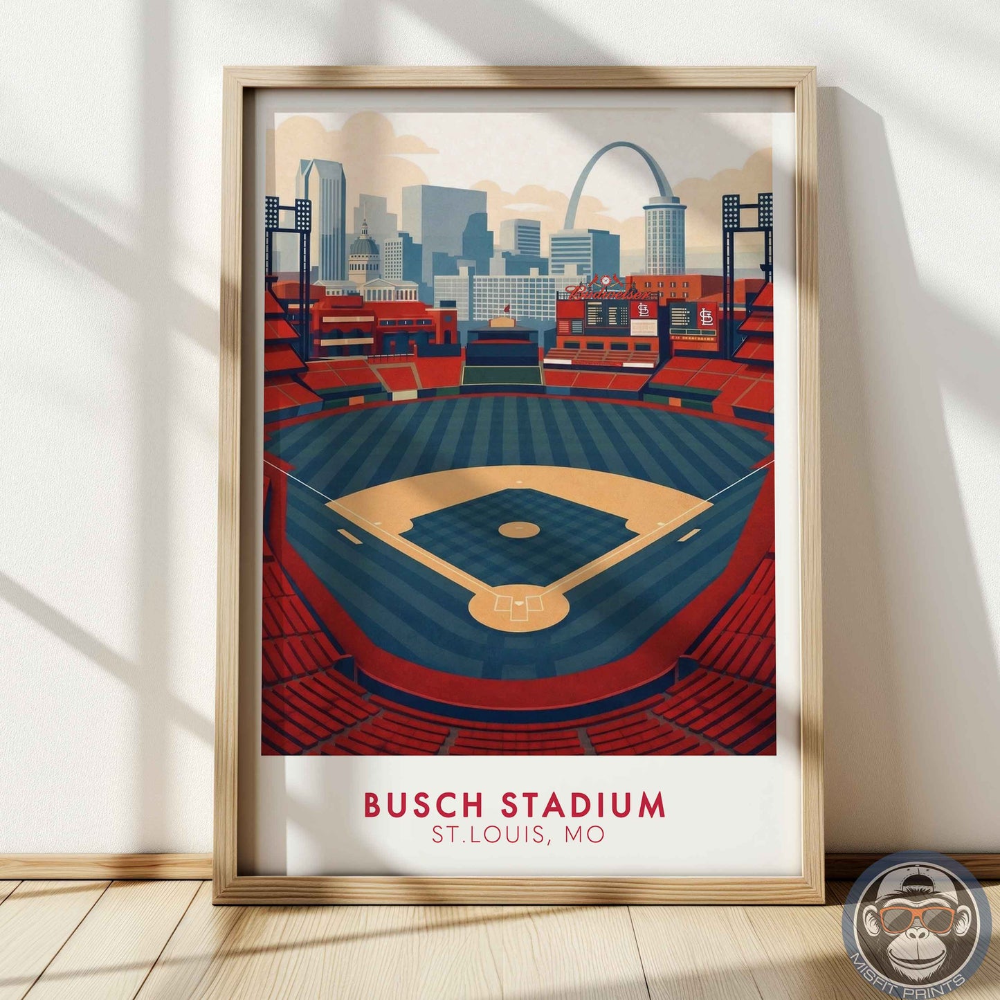 Busch Stadium Poster Wall Art – St. Louis Baseball Stadium Print & Vintage Ballpark Decor