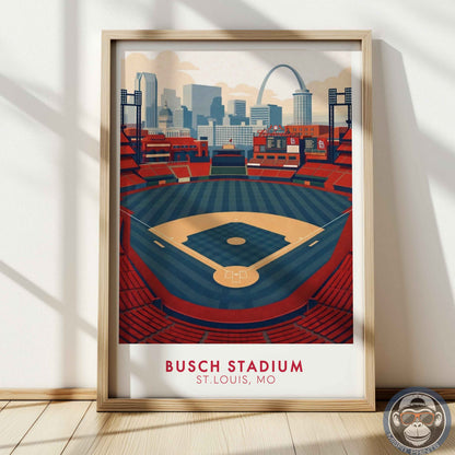 Busch Stadium Poster Wall Art – St. Louis Baseball Stadium Print & Vintage Ballpark Decor
