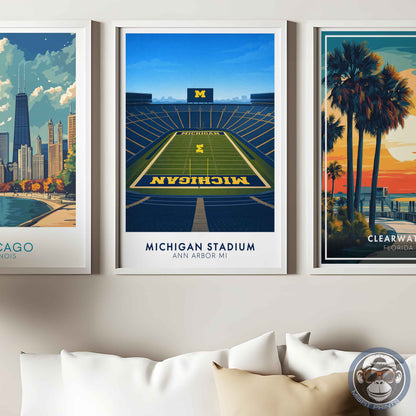 Michigan Stadium Poster – Ann Arbor Football Wall Art
