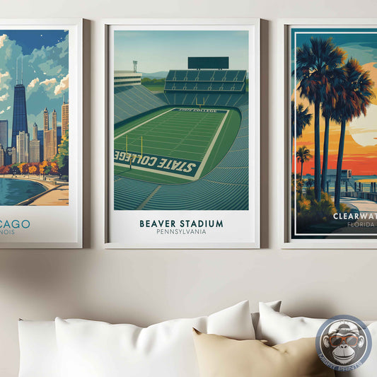 Beaver Stadium Poster – Pennsylvania Football Wall Art, State College Stadium Print