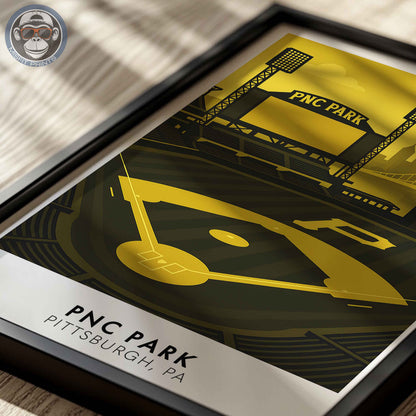 PNC Park Poster – Modern Pittsburgh Baseball Stadium Wall Art Print for Home or Office Decor