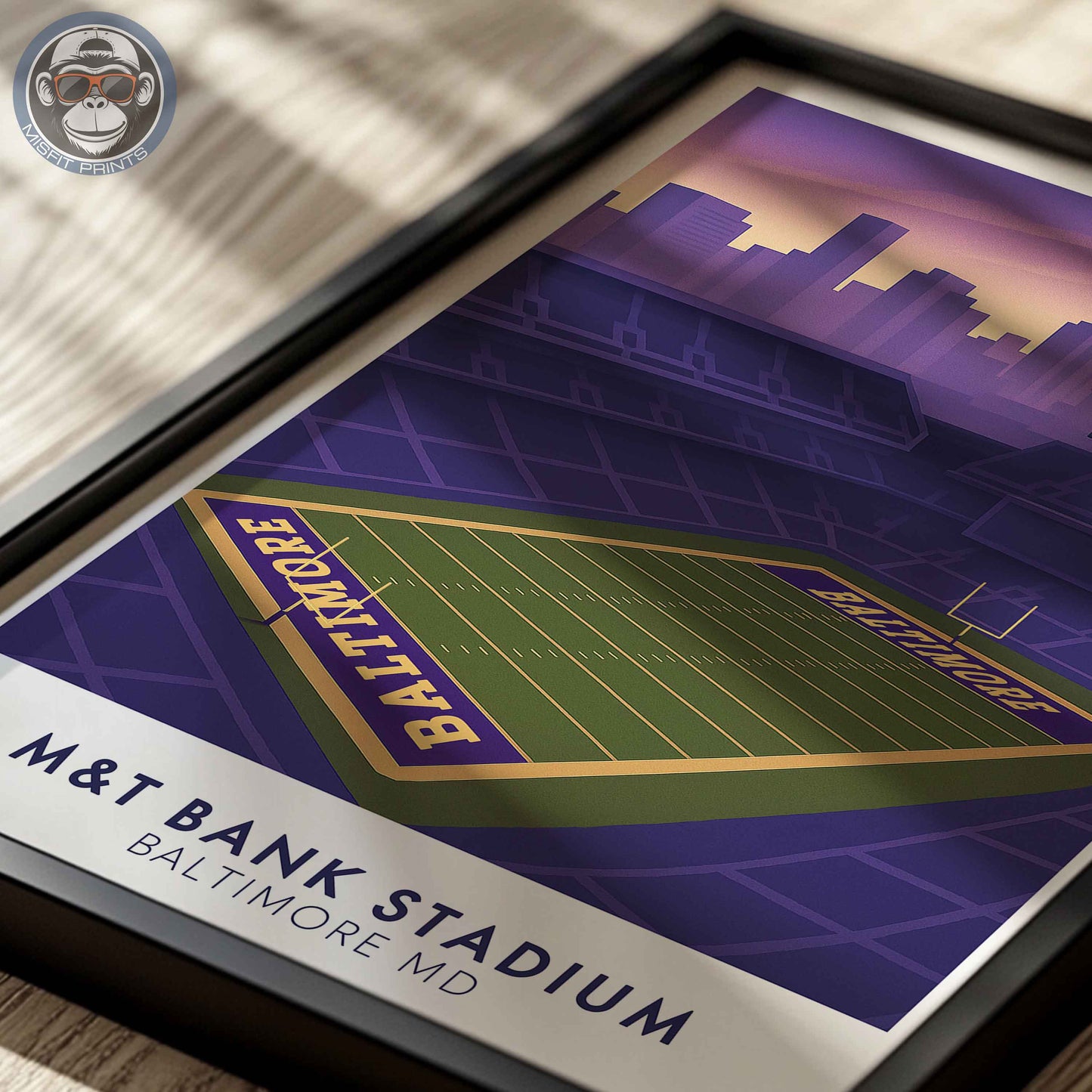 M&T Bank Stadium Poster Baltimore Football Wall Art Print | City Skyline Sports Decor