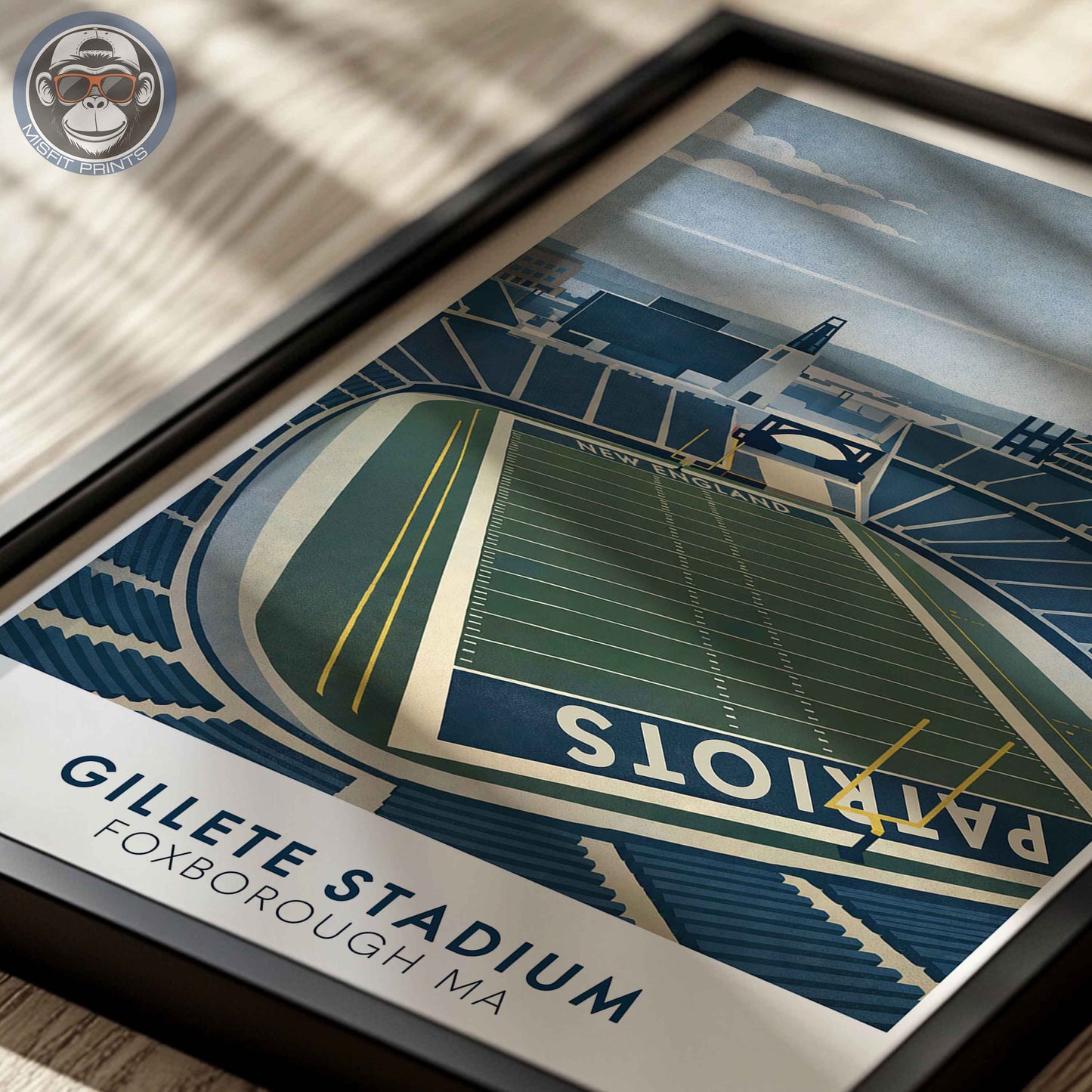 Gillette Stadium Poster New England Football Wall Art Foxborough Stadium Print