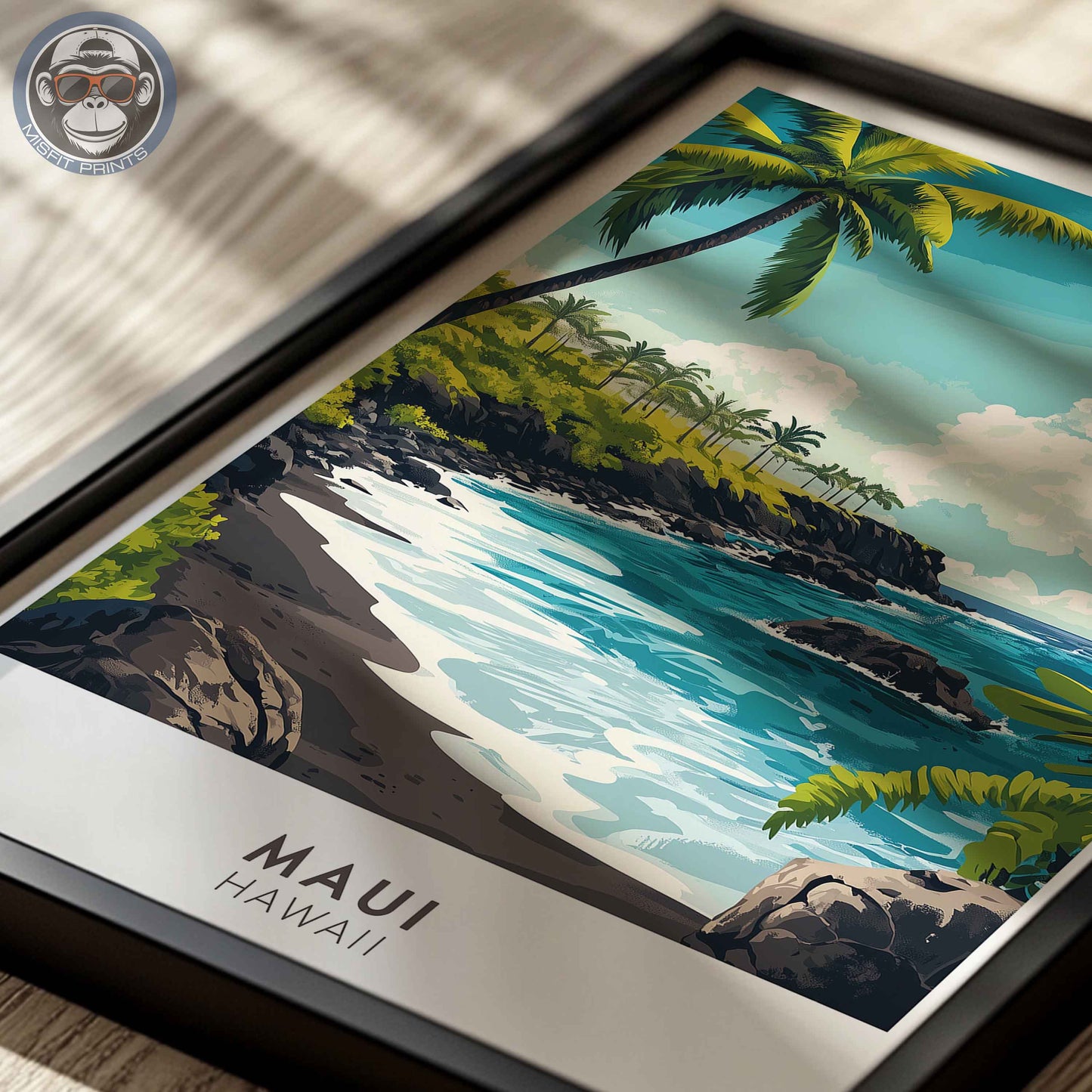 Maui Hawaii Poster – Tropical Beach Wall Art, Coastal Travel Print, Pacific Island Decor