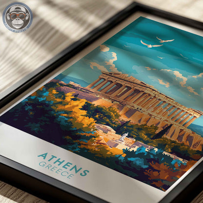 Athens Poster – Greece Travel Print, Parthenon Wall Art
