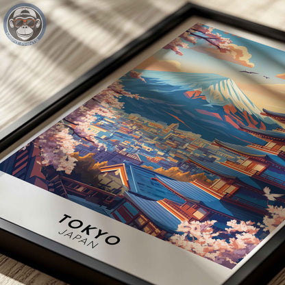 Tokyo Poster – Japan Travel Wall Art, Mount Fuji Print, Cherry Blossom Landscape Decor