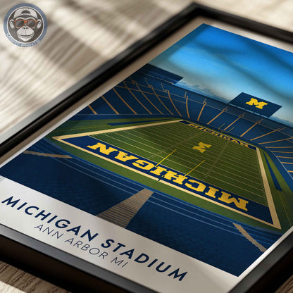 Michigan Stadium Poster – Ann Arbor Football Wall Art