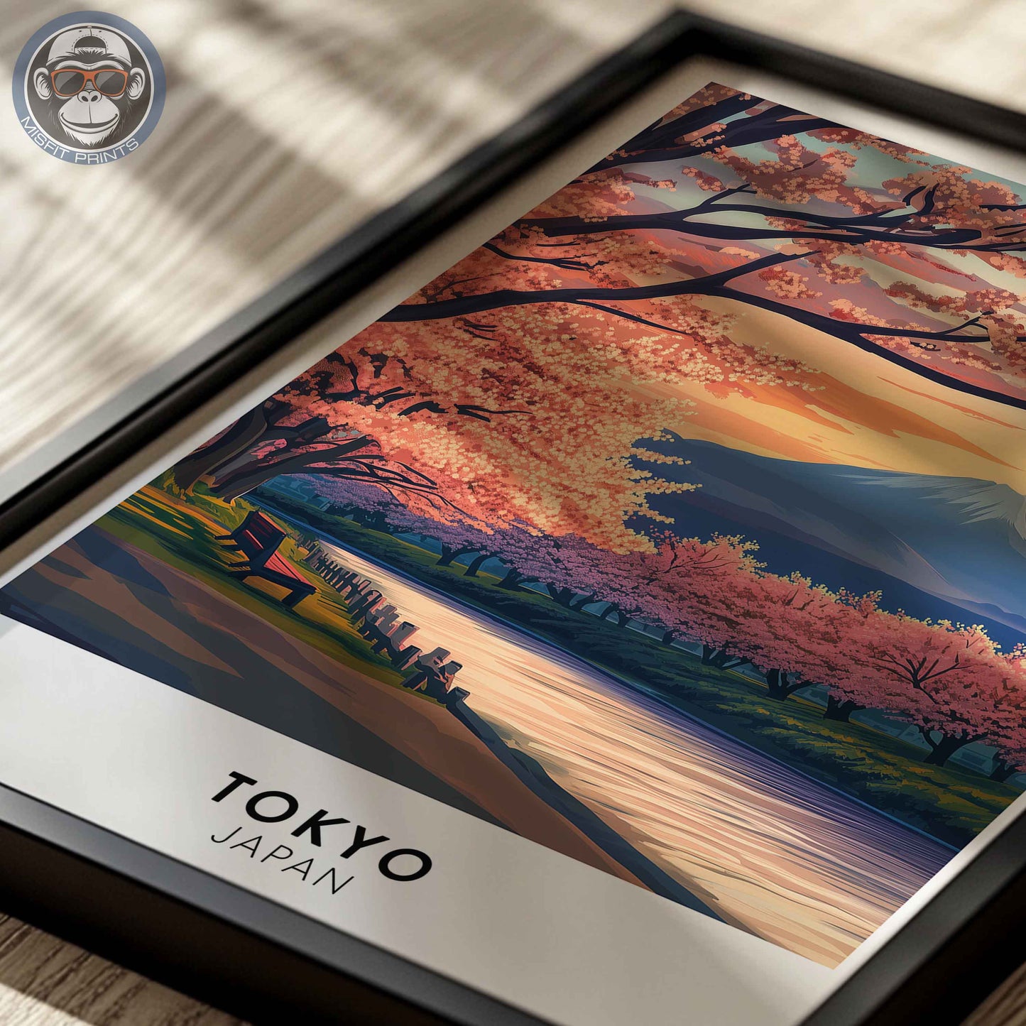 Tokyo Poster – Japan Travel Wall Art, Cherry Blossom Print, Mount Fuji Landscape Decor