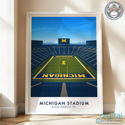 Michigan Stadium Poster – Ann Arbor Football Wall Art