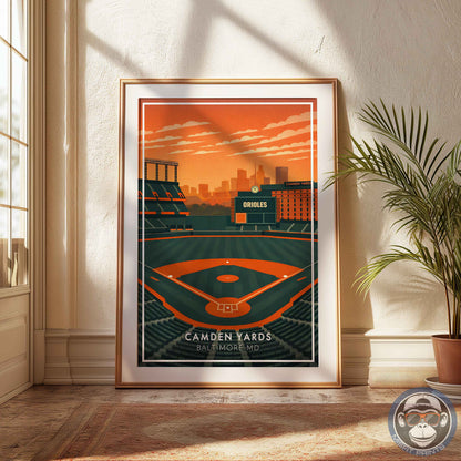 Camden Yards Stadium Poster – Baltimore Baseball Wall Art Print for Home, Office or Game Room