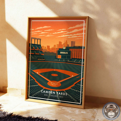 Camden Yards Stadium Poster – Baltimore Baseball Wall Art Print for Home, Office or Game Room