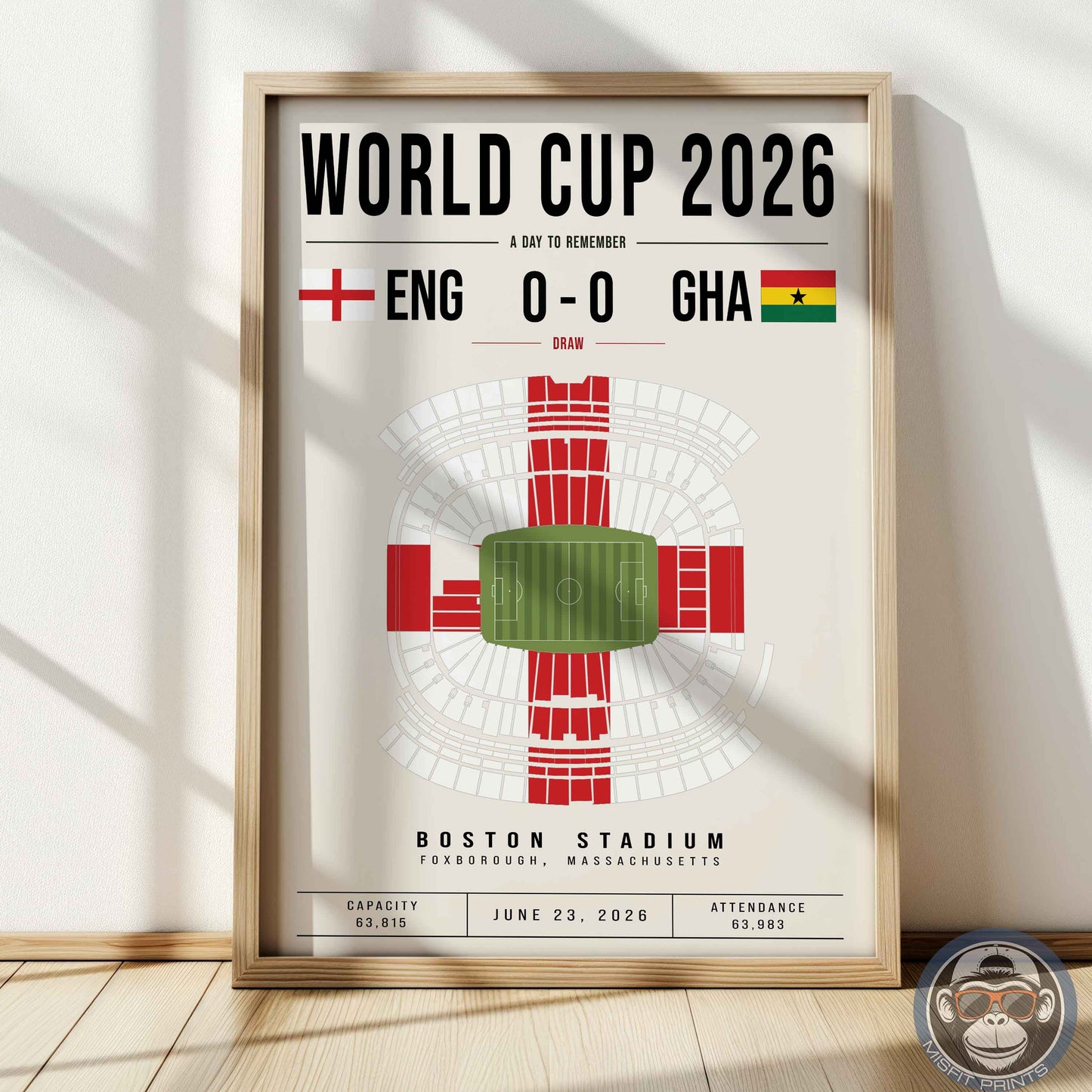 Custom World Cup Soccer Match Poster | Personalized Football Game Wall Art