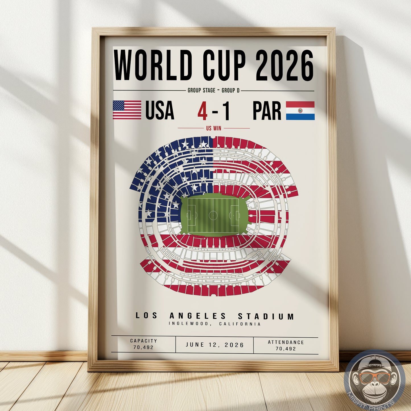 Custom World Cup Soccer Match Poster | Personalized Football Game Wall Art