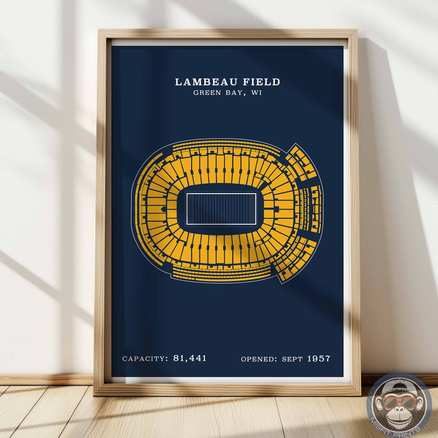 Lambeau Field Poster | Green Bay Stadium Blueprint