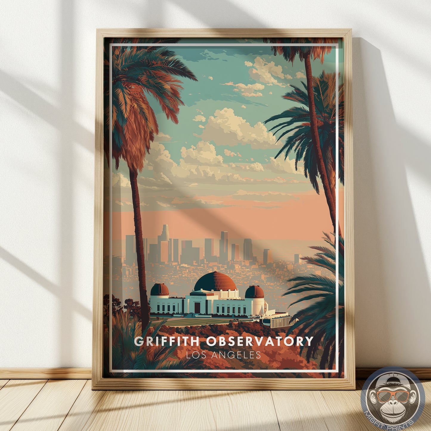 Griffith Observatory Poster – Los Angeles Skyline Wall Art, California Travel Print