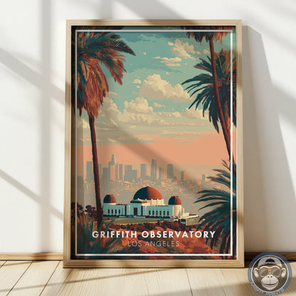 Griffith Observatory Poster – Los Angeles Skyline Wall Art, California Travel Print