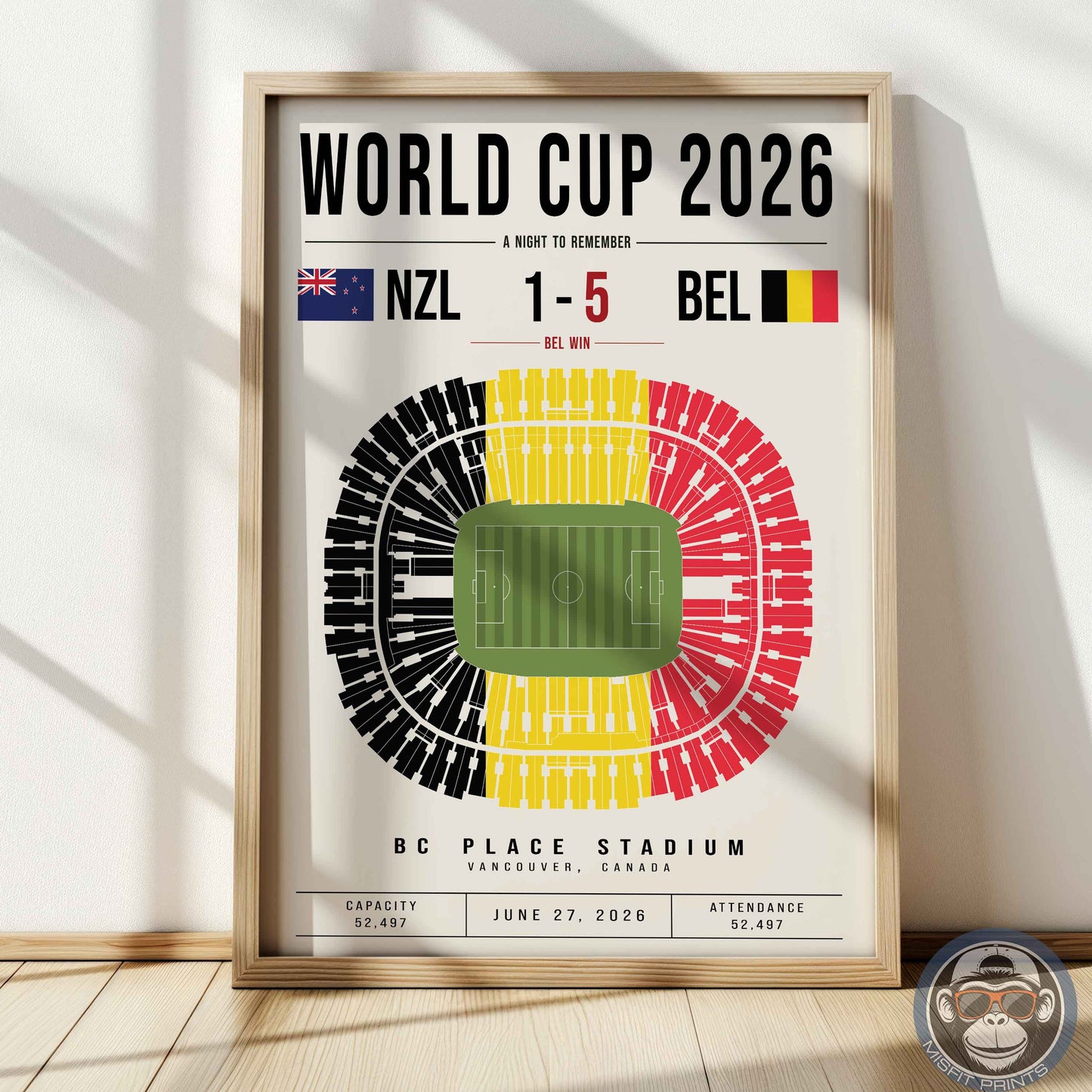 Custom World Cup Soccer Match Poster | Personalized Football Game Wall Art