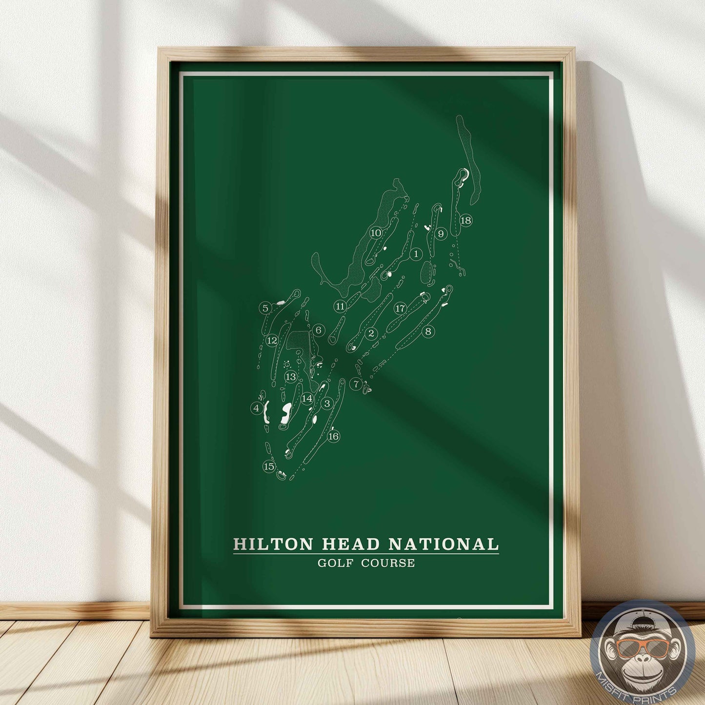 Hilton Head National Golf Course Map Poster – South Carolina Minimalist Wall Art Print