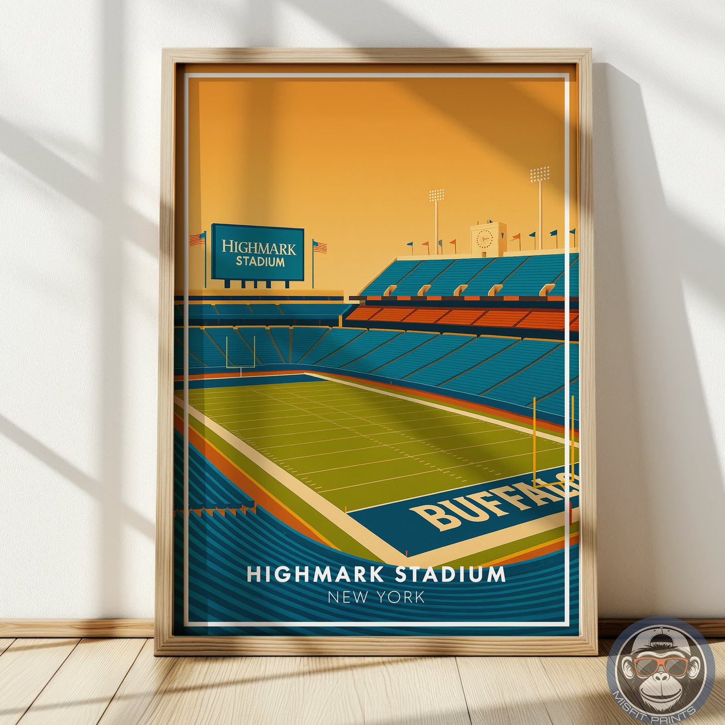 Highmark Stadium Poster – New York Football Wall Art Print | Minimalist Stadium Illustration