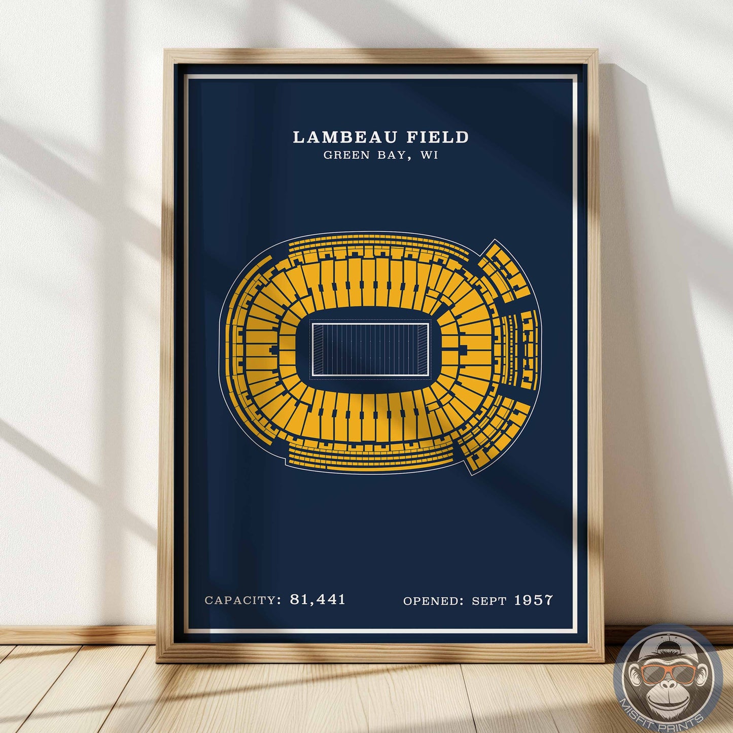 Lambeau Field Poster | Green Bay Stadium Blueprint