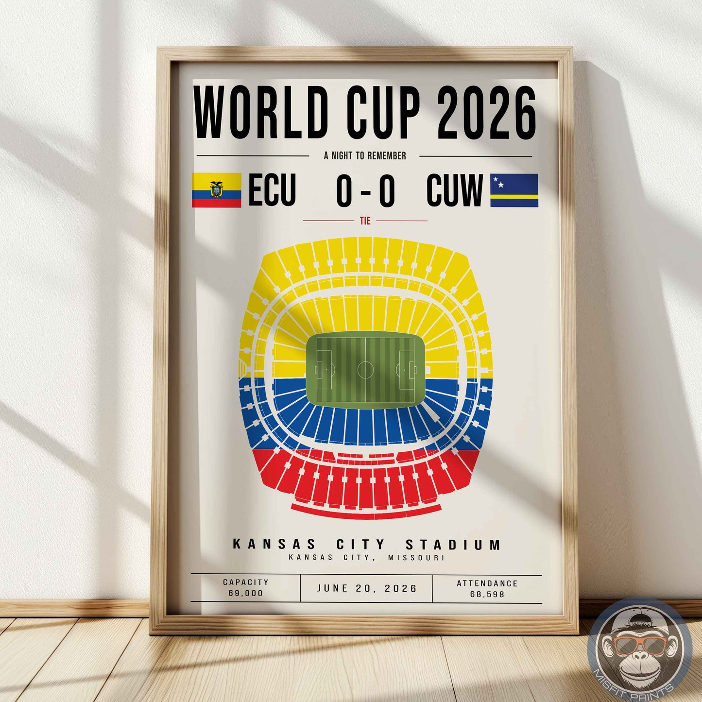 Custom World Cup Soccer Match Poster | Personalized Football Game Wall Art