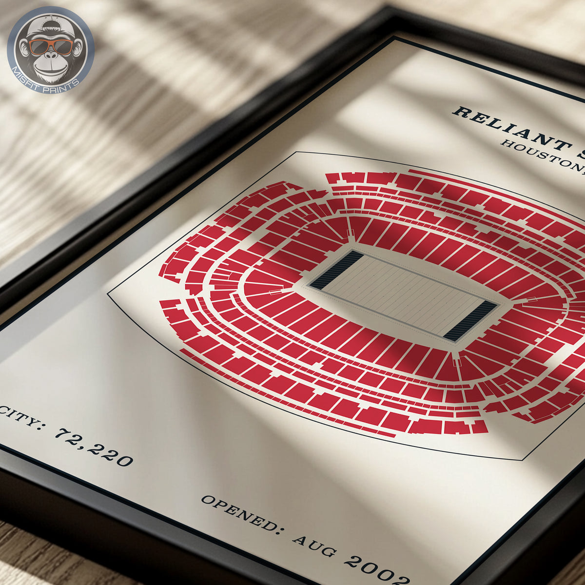 Reliant Stadium - Modern Border Print