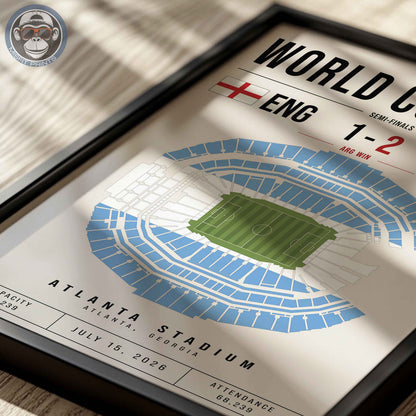 Argentina vs. England World Cup Match Poster