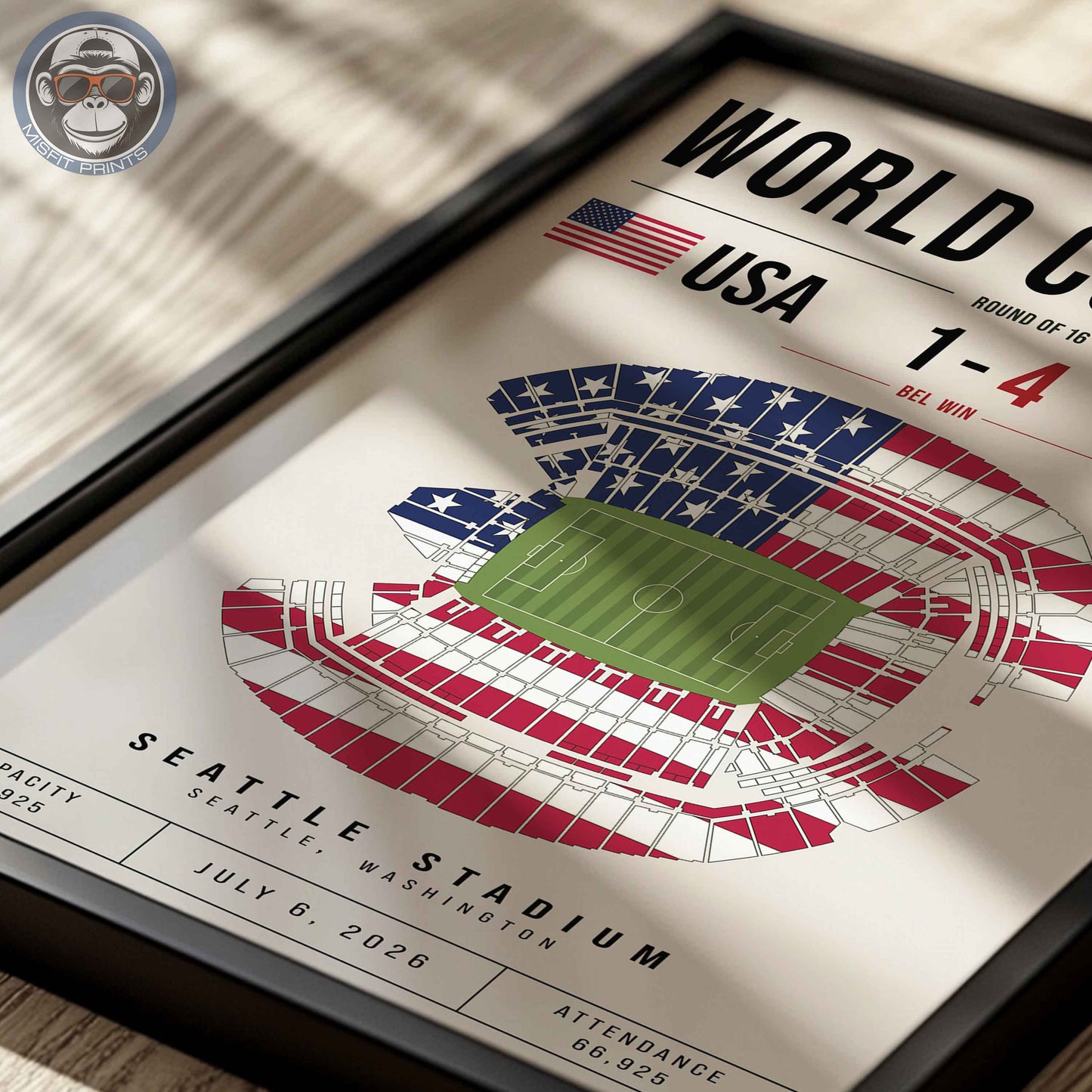USA vs. Belgium World Cup Match Poster