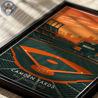Camden Yards Stadium Poster – Baltimore Baseball Wall Art Print for Home, Office or Game Room