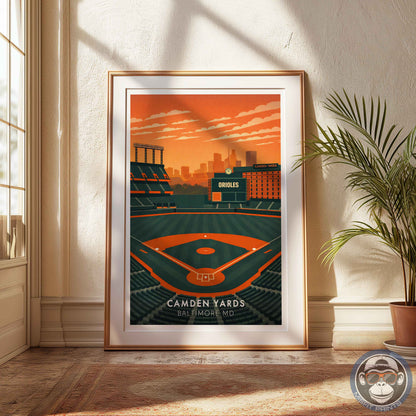 Camden Yards Stadium Poster – Baltimore Baseball Wall Art Print for Home, Office or Game Room