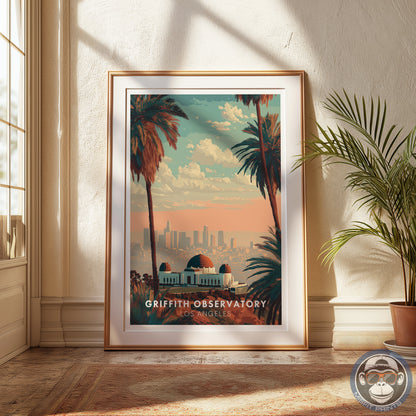 Griffith Observatory Poster – Los Angeles Skyline Wall Art, California Travel Print