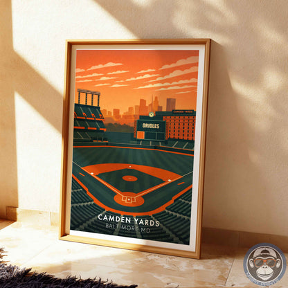 Camden Yards Stadium Poster – Baltimore Baseball Wall Art Print for Home, Office or Game Room