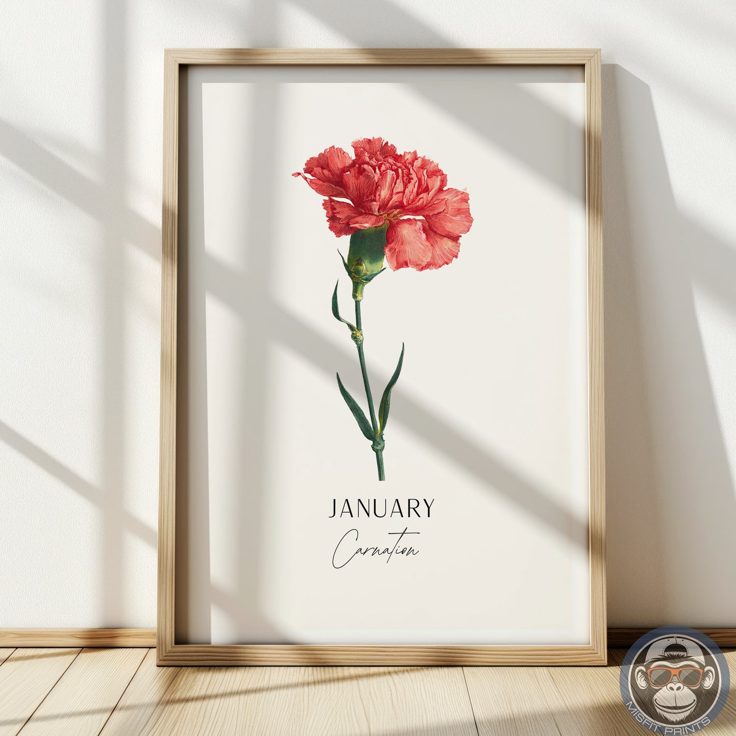 January Birth Flower Print – Carnation Wall