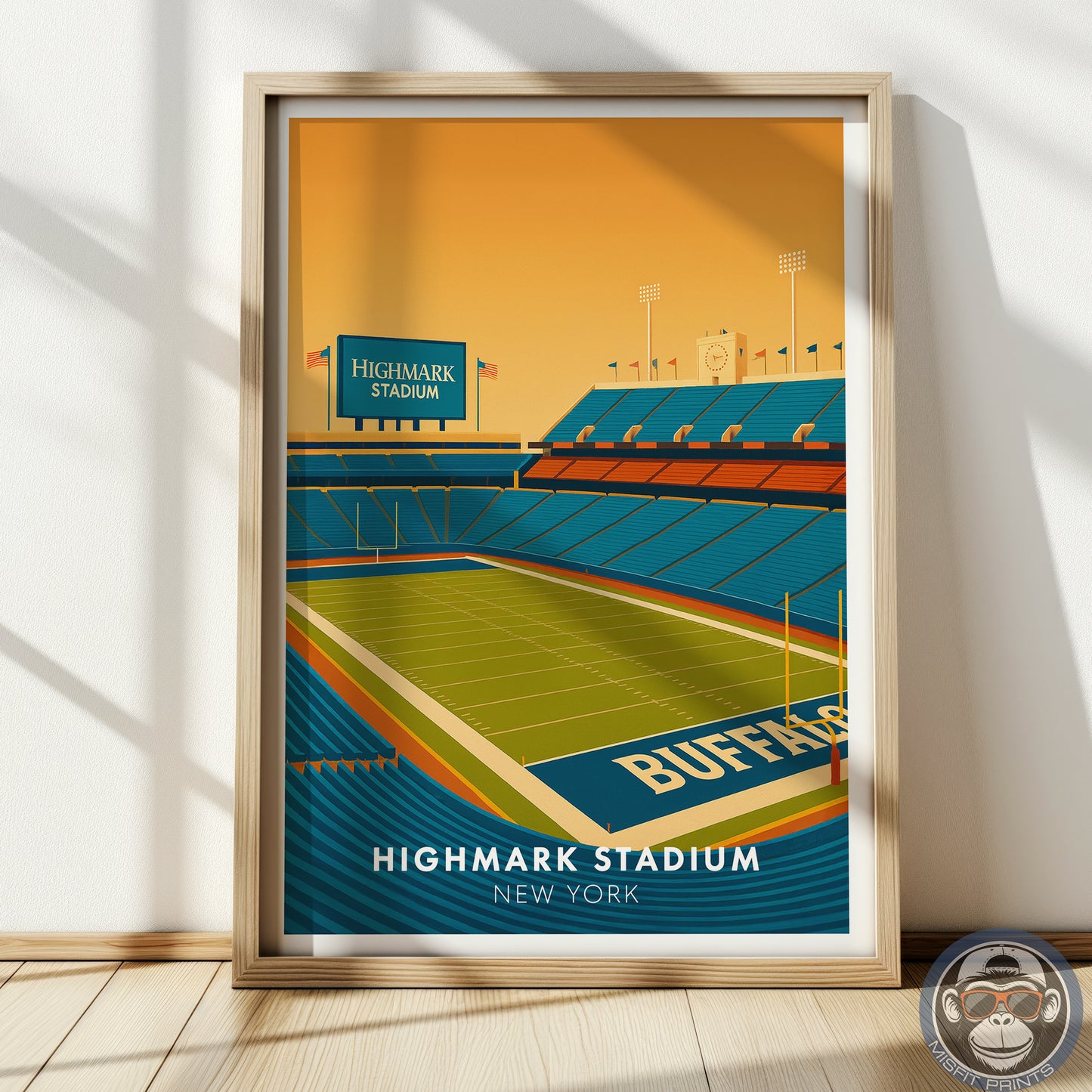 Highmark Stadium Poster – New York Football Wall Art Print | Minimalist Stadium Illustration