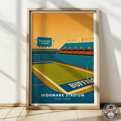 Highmark Stadium Poster – New York Football Wall Art Print | Minimalist Stadium Illustration