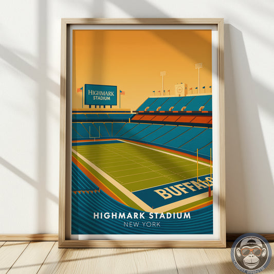 Highmark Stadium Poster – New York Football Wall Art Print | Minimalist Stadium Illustration