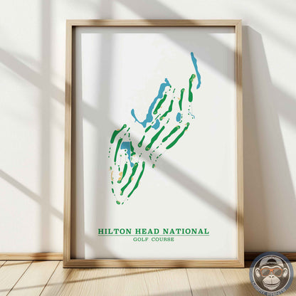 Hilton Head National Golf Course Map Poster – South Carolina Minimalist Wall Art Print