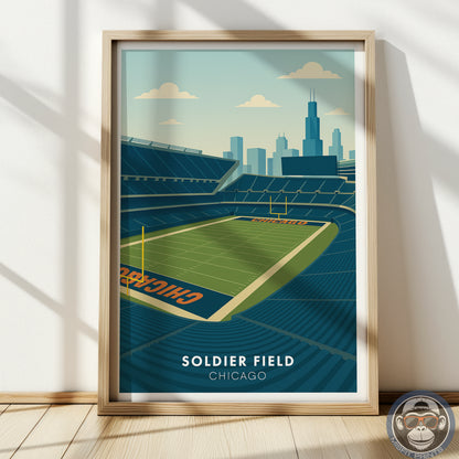 Soldier Field Poster – Chicago Illinois Football Stadium Wall Art Print