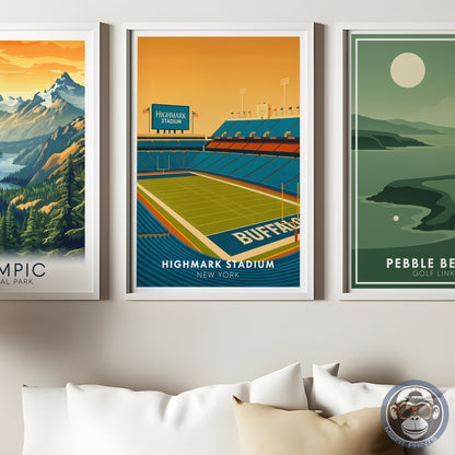Highmark Stadium Poster – New York Football Wall Art Print | Minimalist Stadium Illustration