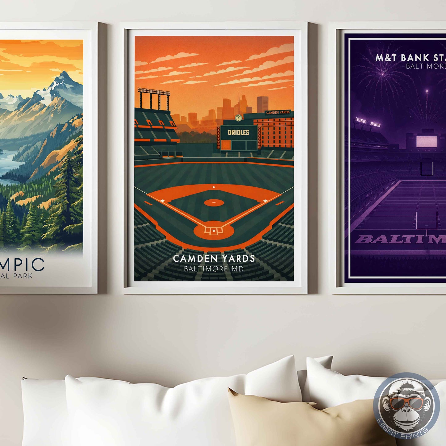 Camden Yards Stadium Poster – Baltimore Baseball Wall Art Print for Home, Office or Game Room