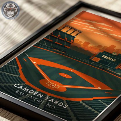 Camden Yards Stadium Poster – Baltimore Baseball Wall Art Print for Home, Office or Game Room