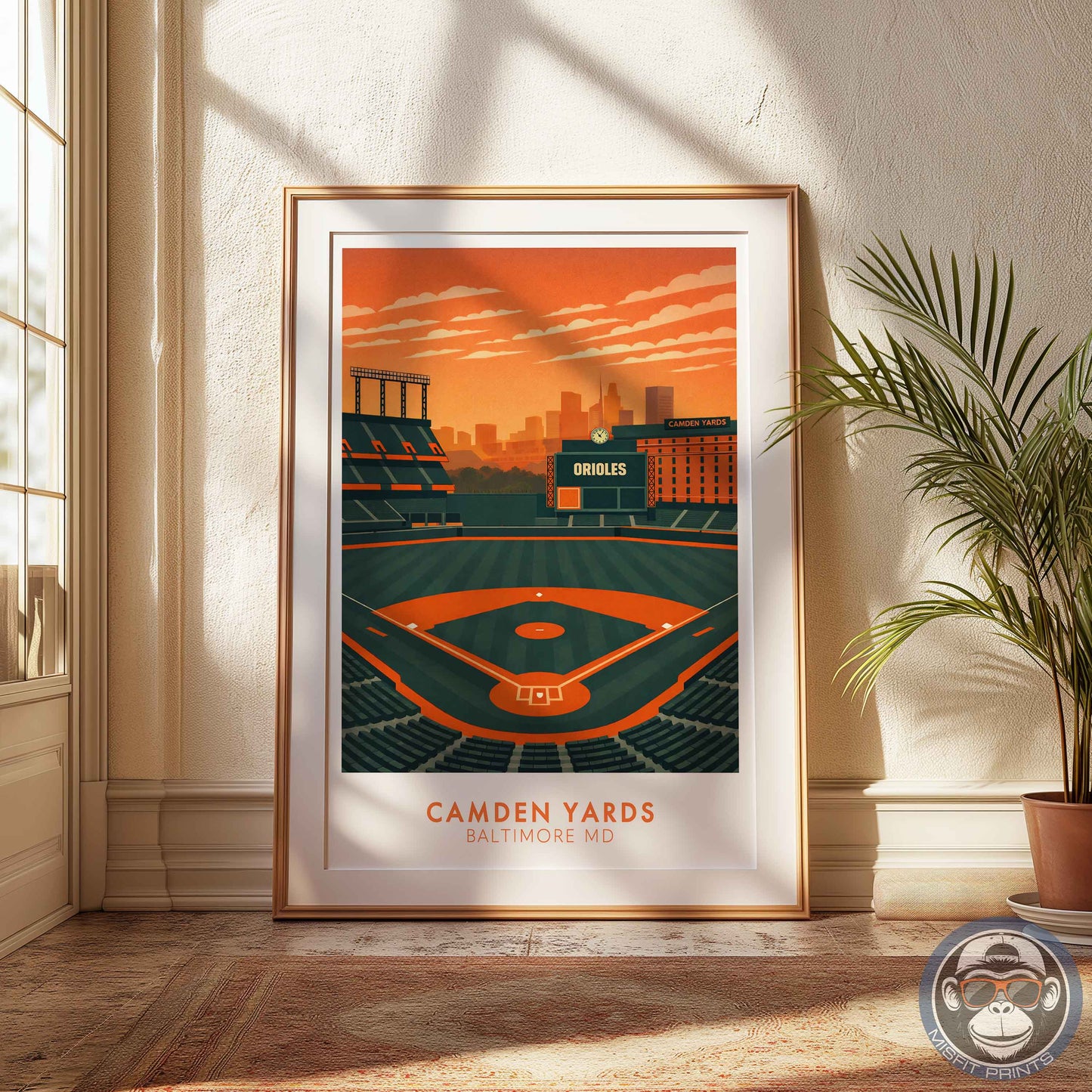 Camden Yards Stadium Poster – Baltimore Baseball Wall Art Print for Home, Office or Game Room