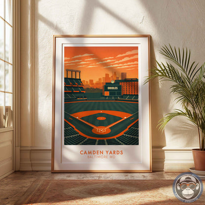 Camden Yards Stadium Poster – Baltimore Baseball Wall Art Print for Home, Office or Game Room