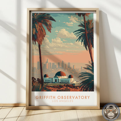 Griffith Observatory Poster – Los Angeles Skyline Wall Art, California Travel Print