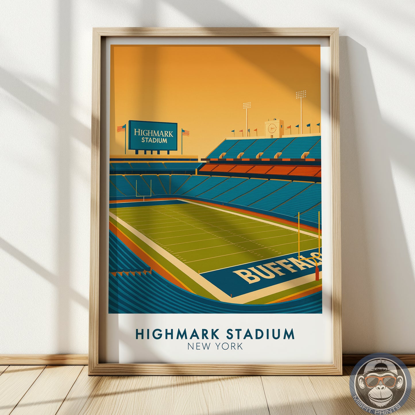 Highmark Stadium Poster – New York Football Wall Art Print | Minimalist Stadium Illustration