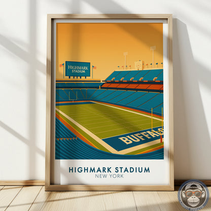 Highmark Stadium Poster – New York Football Wall Art Print | Minimalist Stadium Illustration