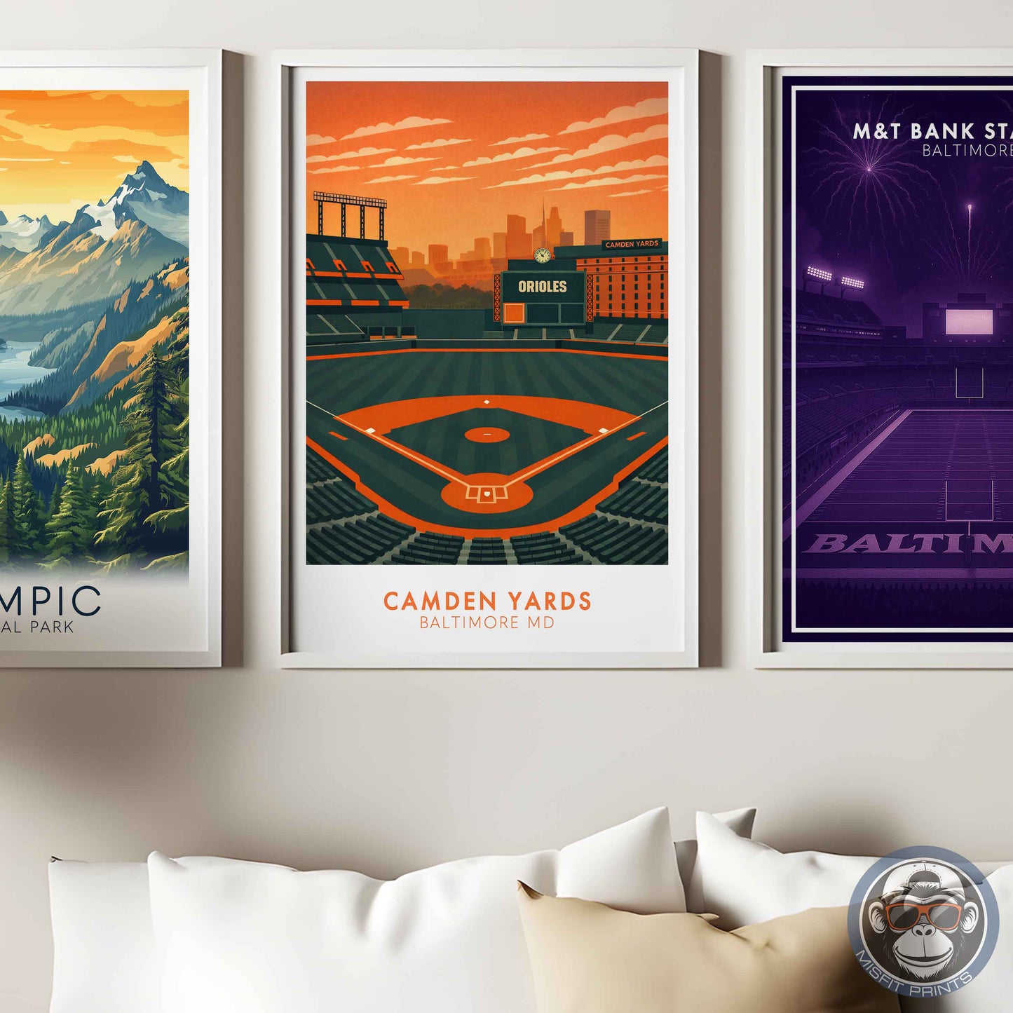 Camden Yards Stadium Poster – Baltimore Baseball Wall Art Print for Home, Office or Game Room