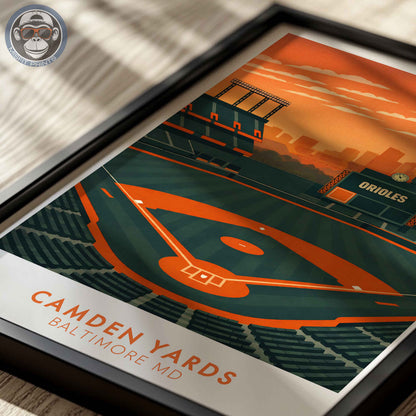 Camden Yards Stadium Poster – Baltimore Baseball Wall Art Print for Home, Office or Game Room