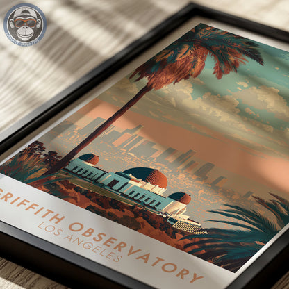 Griffith Observatory Poster – Los Angeles Skyline Wall Art, California Travel Print
